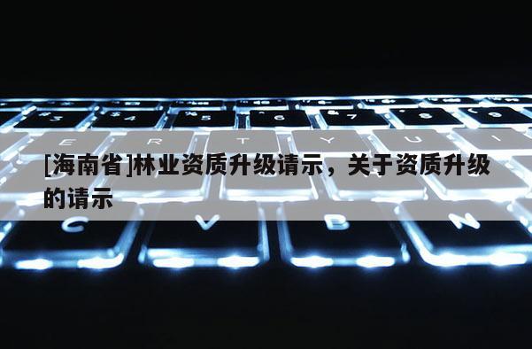 [海南省]林業(yè)資質(zhì)升級請示，關(guān)于資質(zhì)升級的請示