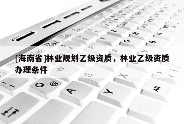 [海南省]林業(yè)規(guī)劃乙級資質(zhì)，林業(yè)乙級資質(zhì)辦理?xiàng)l件