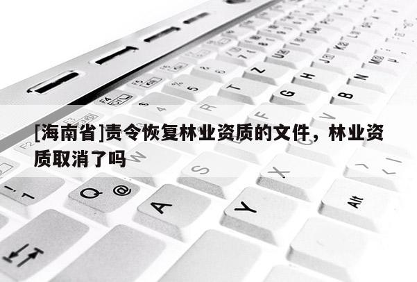 [海南省]責(zé)令恢復(fù)林業(yè)資質(zhì)的文件，林業(yè)資質(zhì)取消了嗎